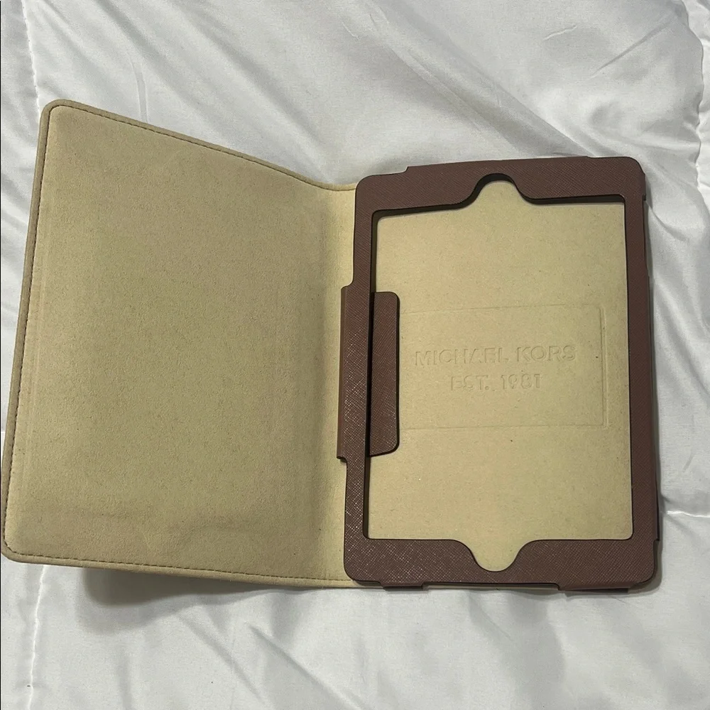 Michael Kors mauve Leather iPad mini holder with Gold Logo